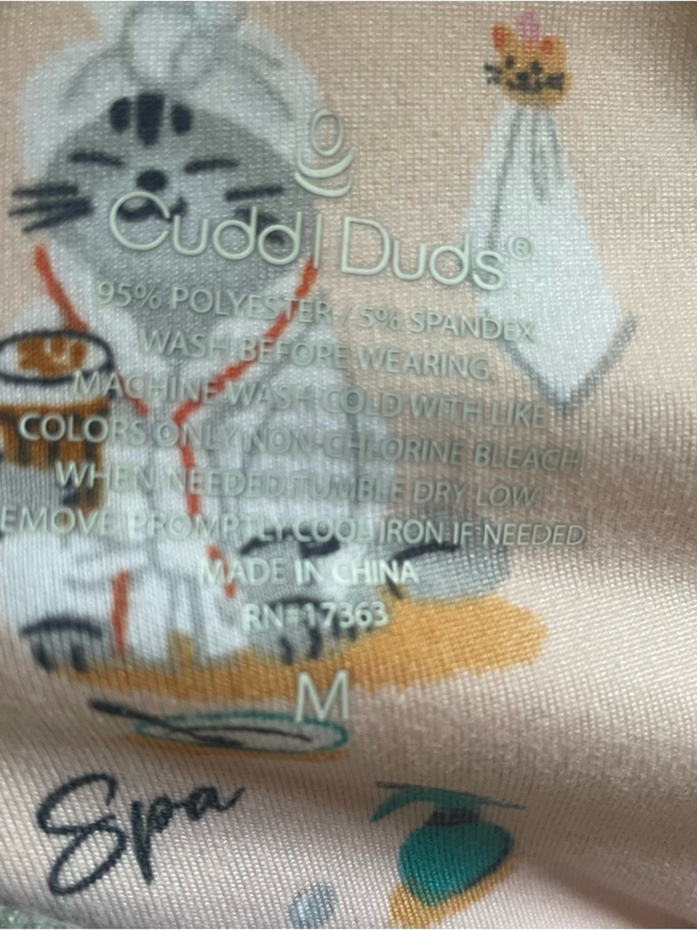 Cuddle Duds Cat Spa soft fleece pajamas size M - Picture 6 of 7